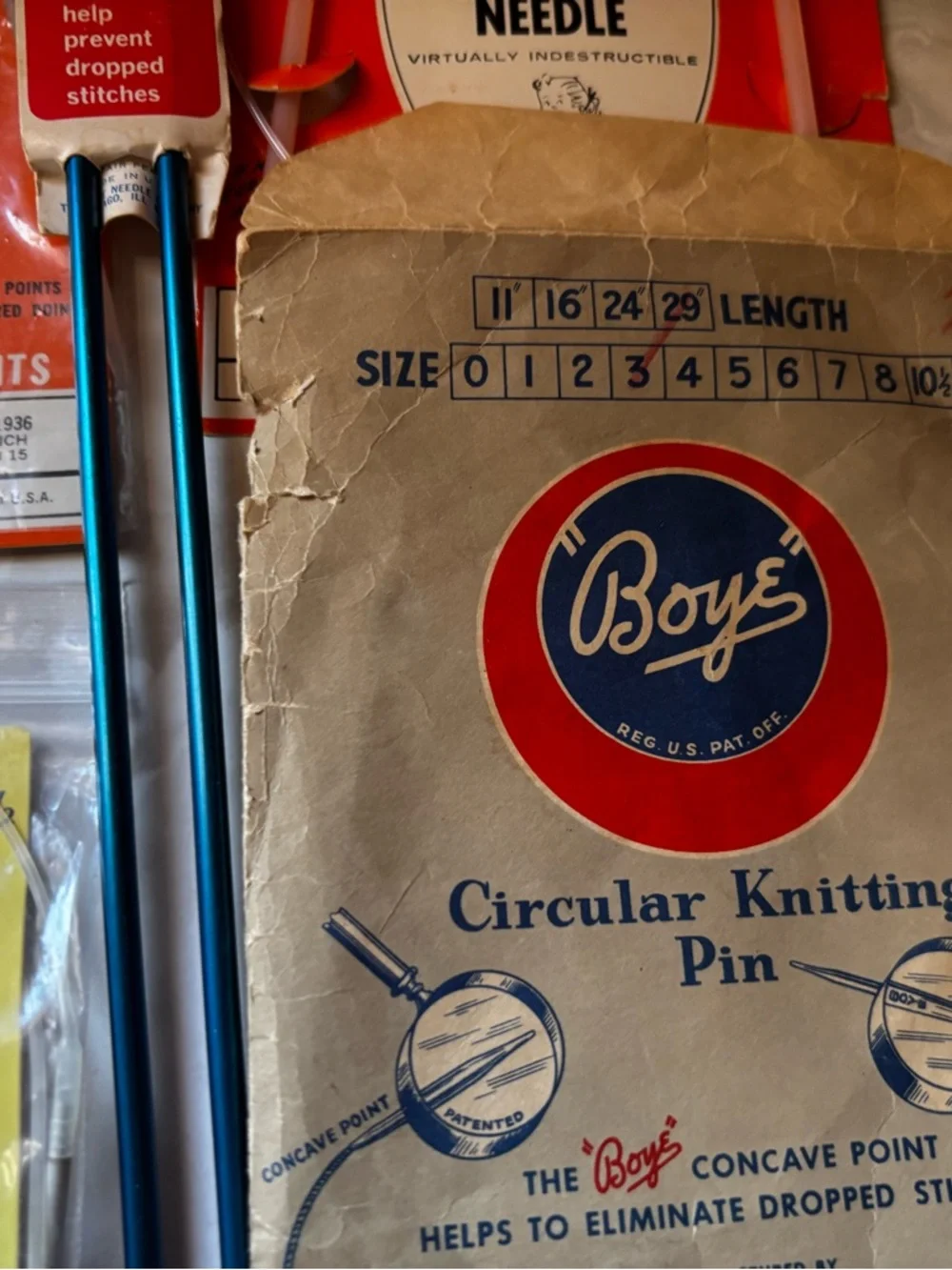 Vintage Knitting Bag with Multi Size Needles Floral Print Tote Bag - Picture 14 of 16